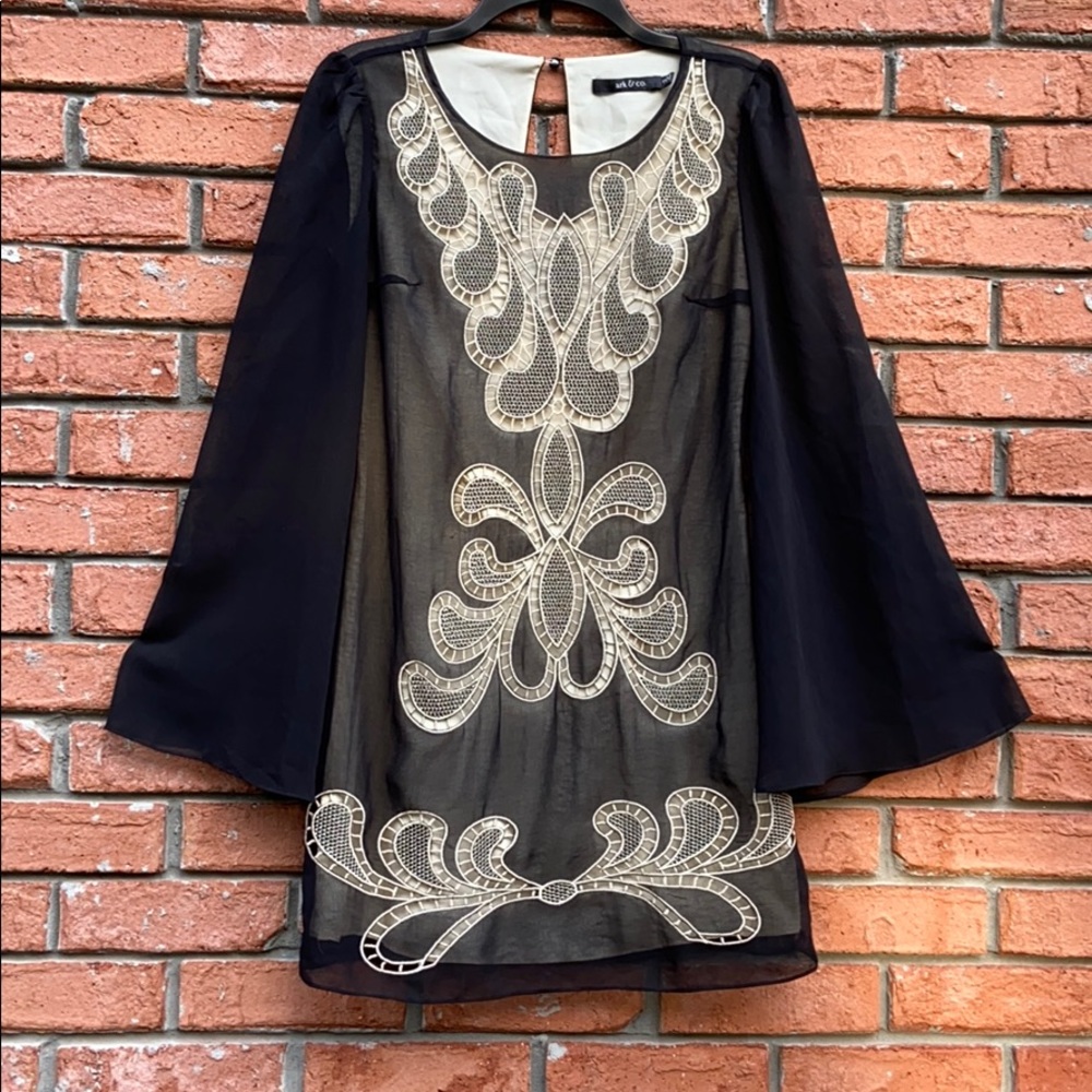 Ark & Co Tunic Dress with Shear Black Overlay